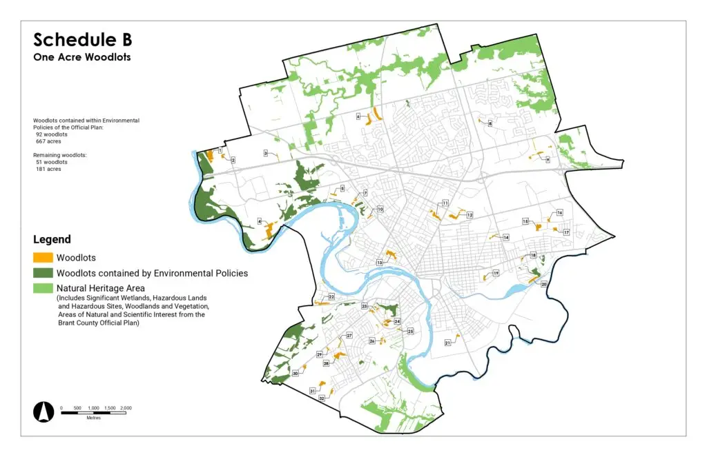 Brantford protected wood lots maps